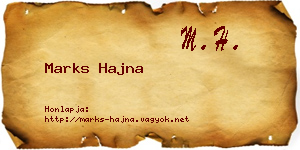 Marks Hajna névjegykártya